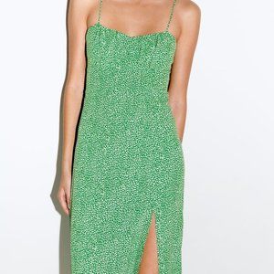 Zara Green Animal Print Dress